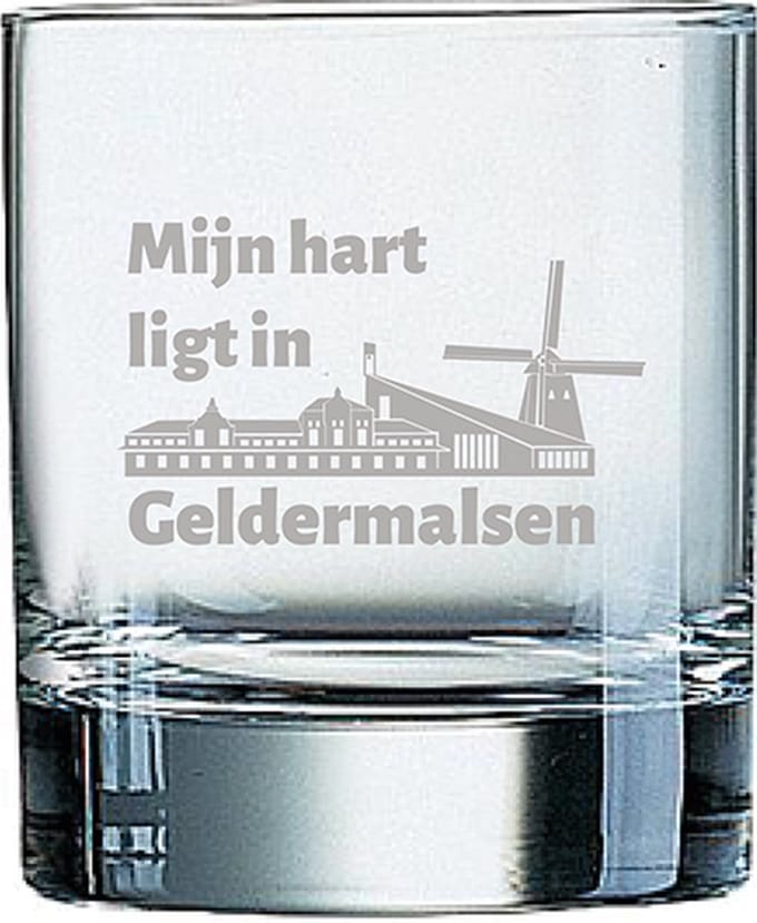 Gegraveerde Whiskeyglas 20cl Geldermalsen