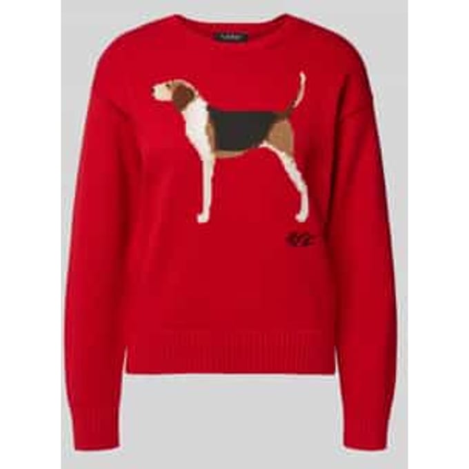 Gebreide pullover met motief en ronde hals, model 'RIEDNEE'