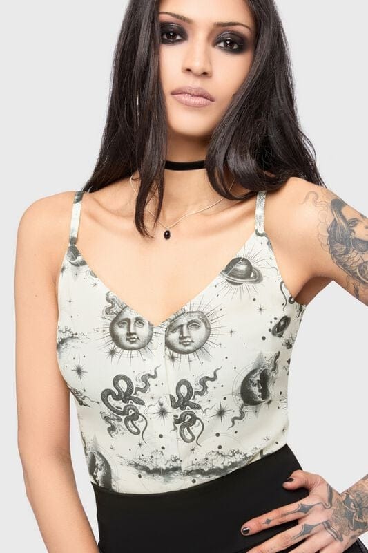 Killstar - Gothic Top - Celestial Summer - Celestial Night - M tot 4XL - voor Vrouwen - crème