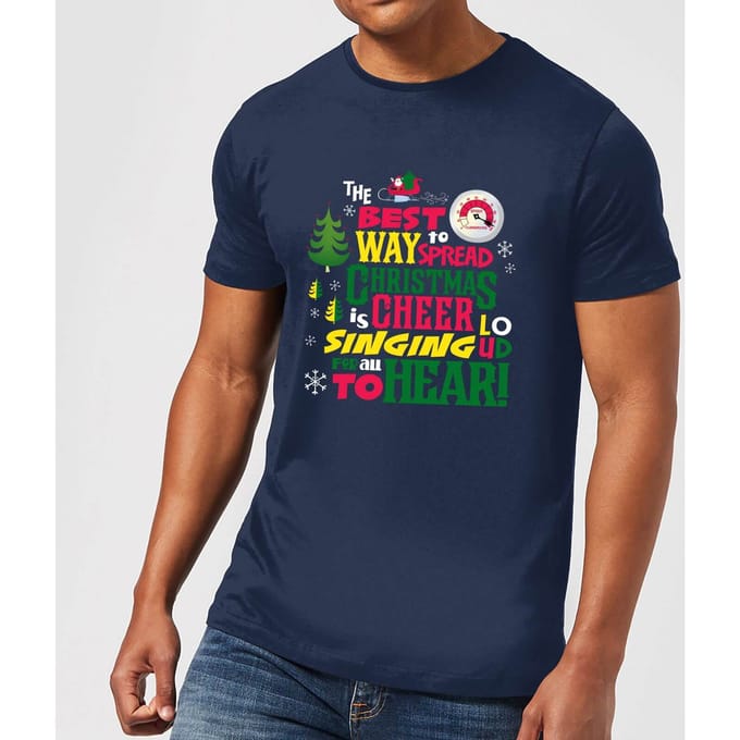 Elf Christmas Cheer Men's Christmas T-Shirt - Navy - S