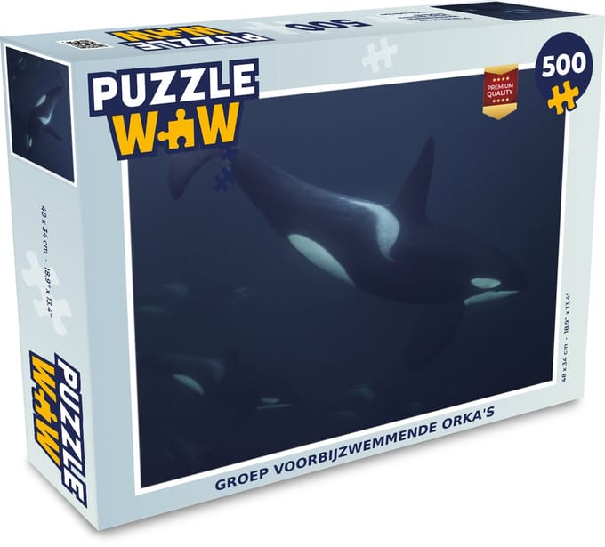 Puzzel Groep voorbijzwemmende orka's - Legpuzzel - Puzzel 500 stukjes