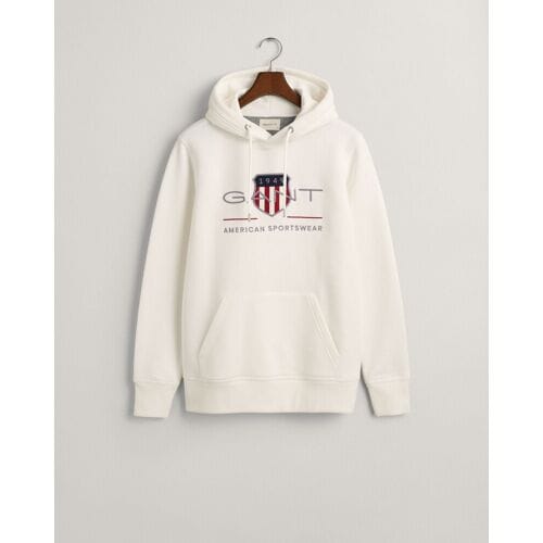 Gant Trui Archive Shield Embroidery Hoodie Eggshell / male