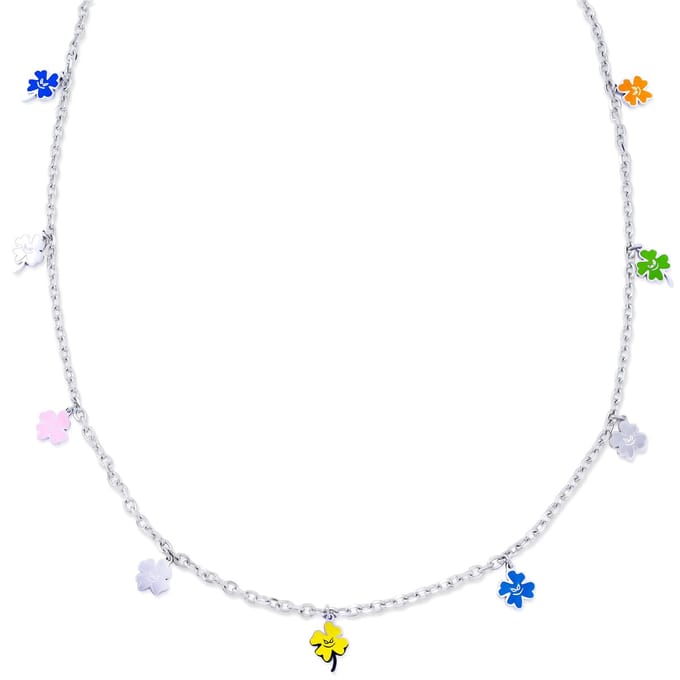 Pearlmania | Lucky Clover ketting van roestvrij staal