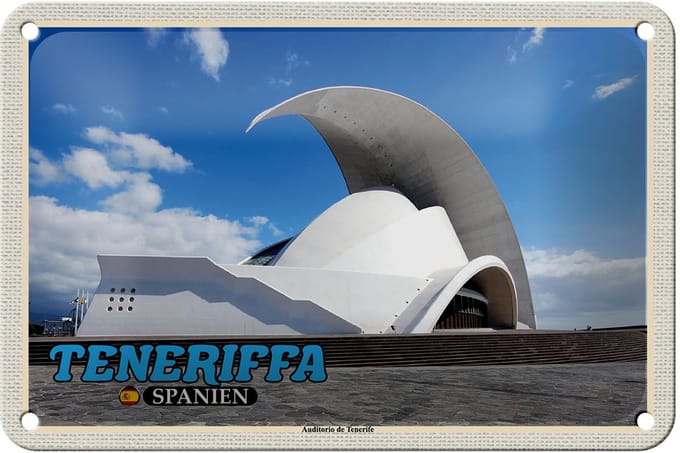 Blechschild Reise 18x12cm Teneriffa Spanien Auditorio de Tenerife