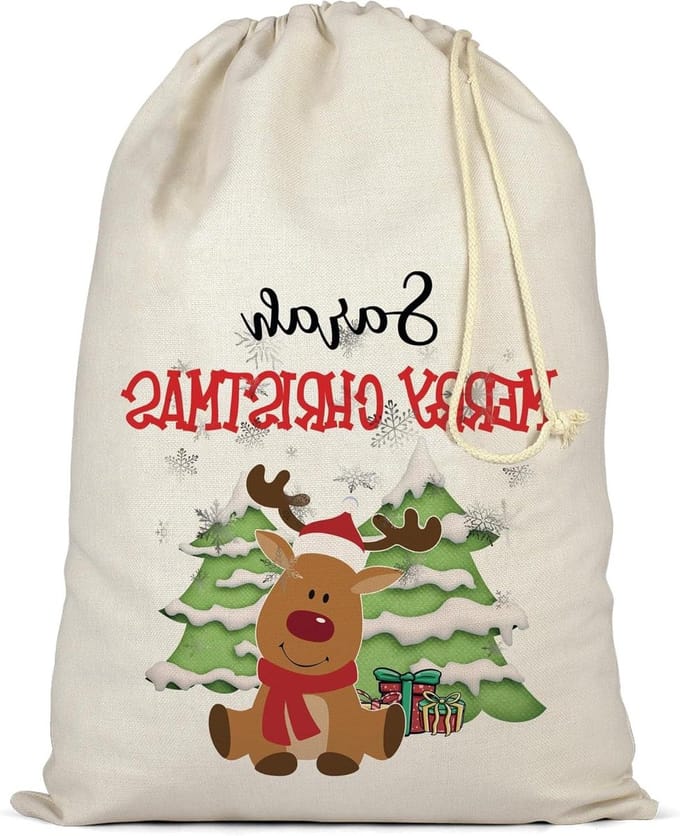 Kerstzak - Cadeauzak - Sinterklaas - Gepersonaliseerd - XL Formaat - Rood