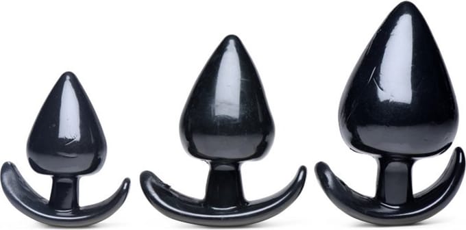 Master Series - Triple Spades - Driedelige Buttplug Set - Zwart