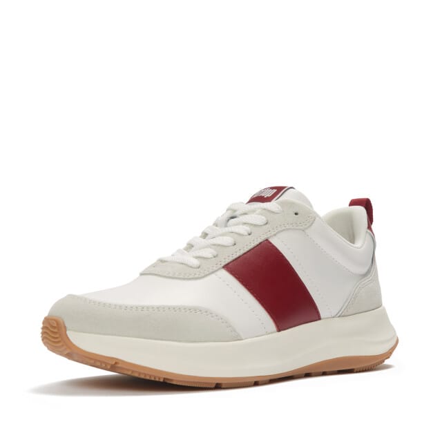 FitFlop FitFlop F-Mode Flow Sneaker - Leather & Suede Mix WIT - Maat 42