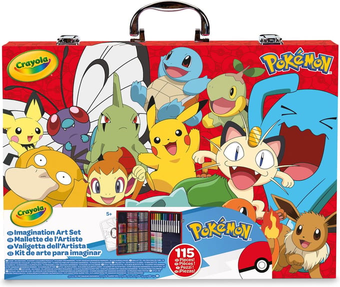 Crayola - Pokémon-kunstenaarskoffer, Creatieve Set met 115 Delen, vanaf 5 jaar