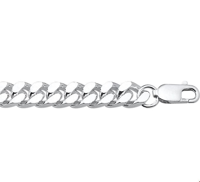 Zilveren Collier geslepen gourmet 8 mm 1001816 50 cm