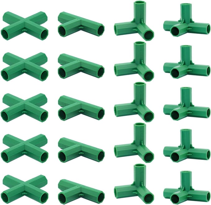 Kas Frame Connectoren - Broeikas Onderdelen - Stabiele Ondersteuning - 4 Types Ontwerp - 11MM - Groen