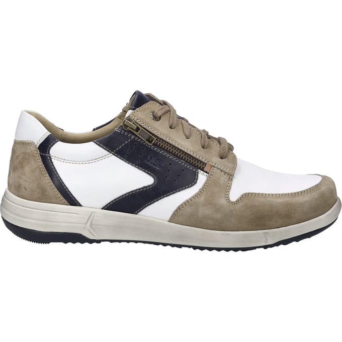 Josef Seibel - ENRICO 20 - Vrije tijdsschoenenHeren veterschoenHeren sneakersCasual - Kleur: Wit/beige - Maat: 45