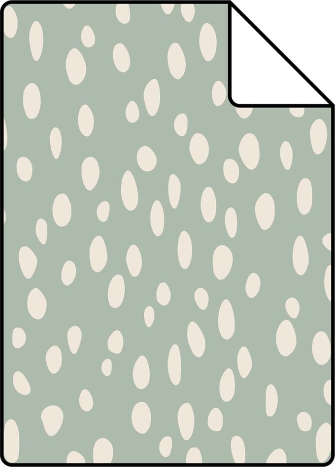 Proefstaal ESTAhome behang stippen mintgroen en wit - 26.5 x 21 cm - 139256-S