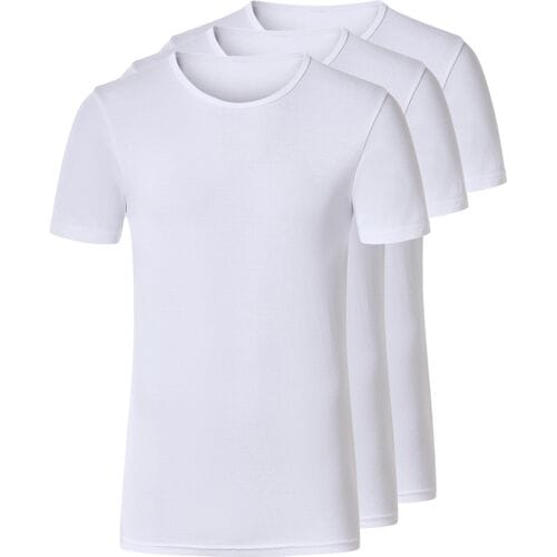 ESMARA MEN Set van 3 heren T-shirts (Ronde hals, wit, S)