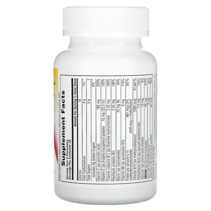 Hema-Plex IJzer Kauwtabletten, Gemengde Bessen Smaak, 60 Kauwtabletten