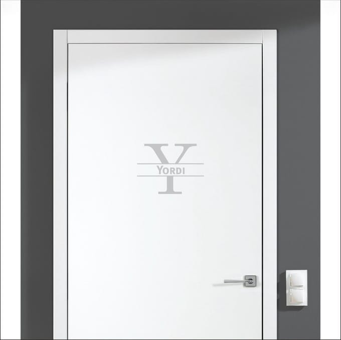 Deursticker Met Naam -  Yordi - Zilver