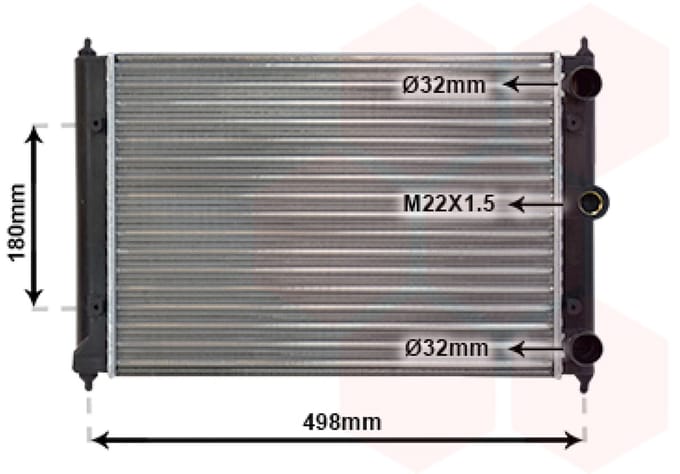 Van Wezel - RADIATOR VOOR VW POLO COUPE II 1981-1994 867121253K