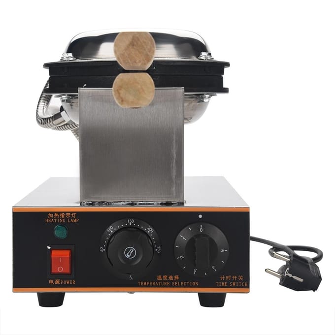 Four à gâteau aux œufs électrique Machine à gaufres soufflées Acier inoxydable Cuisine Machine à gâteau aux œufs blanc