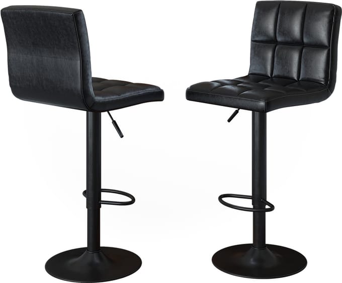 Vicco Barkrukken set van 2 Sena, Zwart, 42 x 94 cm