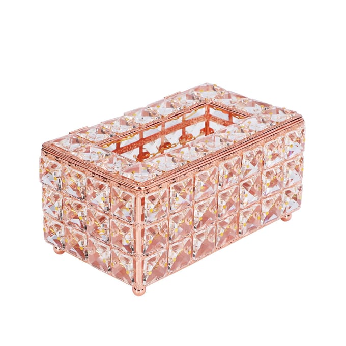 Tissueboxhouder Multifunctioneel Modieus Design Exquise Stevig Duurzaam TissuehouderRoos rosé gouden kleur