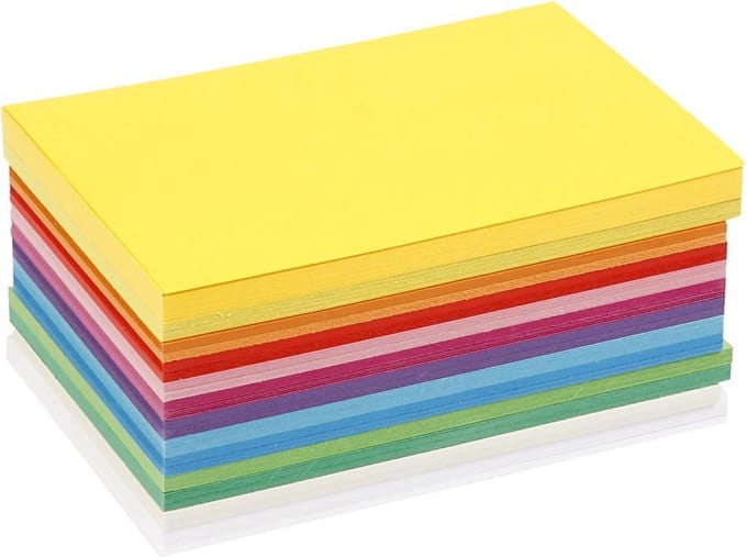 Lentekarton, A6, vel 105x148 mm, 180 gr, diverse kleuren, 300 div vellen | Knutselkarton