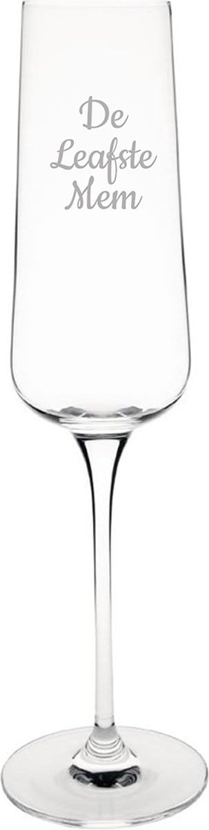 Gegraveerde Champagneglas 27cl De Leafste Mem