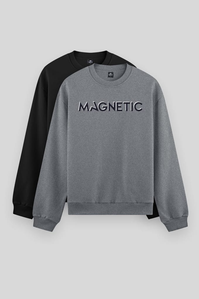 Heren Geprinte Ronde Hals Sweater