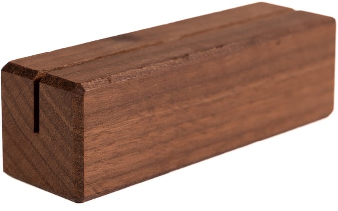 10cm - Houten Houder / Standaard / Menukaarthouder - Type: Smal-Walnoot Donker