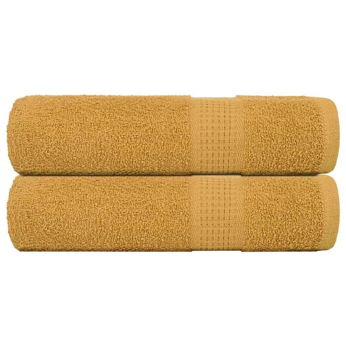 vidaXL - Handdoeken - FROGN - 2 - st - 50x100 - cm - 360 - g/m² - goud