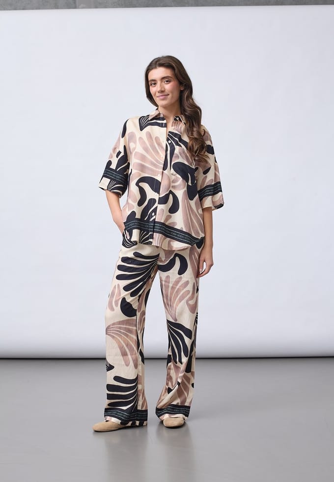 SISTERS POINT Ella-n.sh10 - Dames Blouse - Border - Maat M/L
