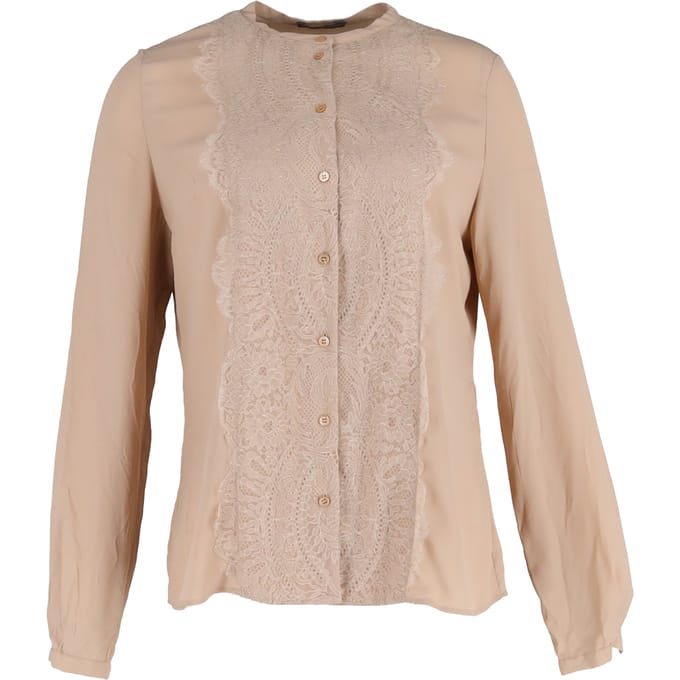 Alexander McQueen blouse met kanten afwerking in beige polyester