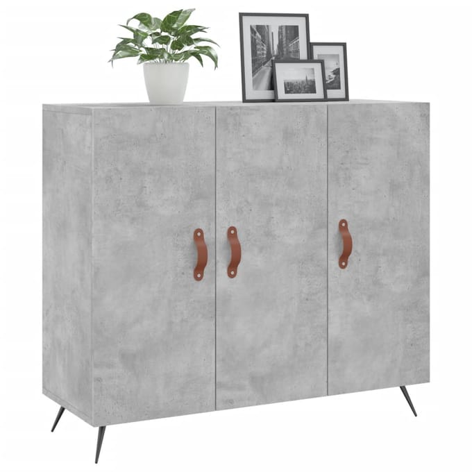vidaXL - Dressoir - 90x34x80 - cm - bewerkt - hout - betongrijs
