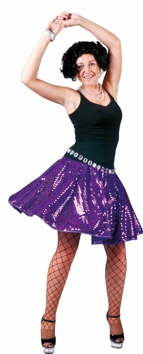 Paars glitter rokje dames