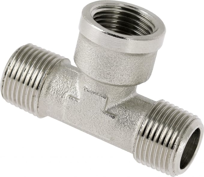 Bonfix Draadfitting T-stuk 3/8 - buitendraad x binnendraad x buitendraad - vernikkeld