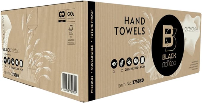 BlackSatino tissues- Handdoek blacksatino greengrow pt20 zvw 2l naturel