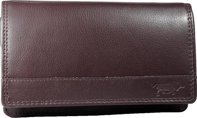 Leren Damesportemonnee Bordeauxrood RFID - Lederen Dames Portemonnee - Harmonica Model
