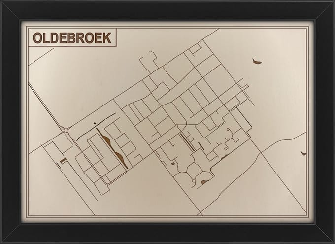 Houten stadskaart van Oldebroek