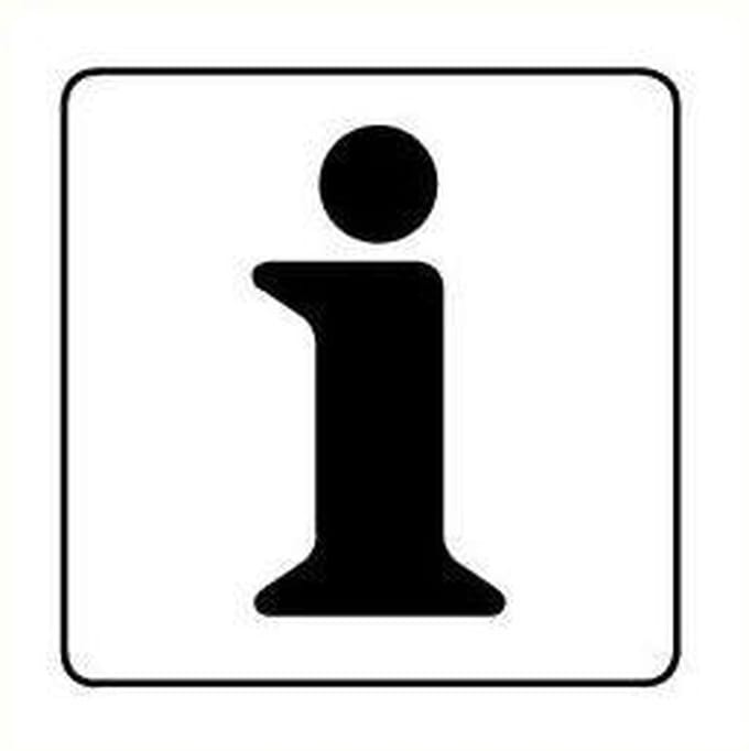Informatie sticker, wit zwart 400 x 400 mm