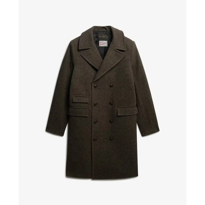 Superdry - The Merchant Store - Wollen Lange Jas - Heren - Jassen