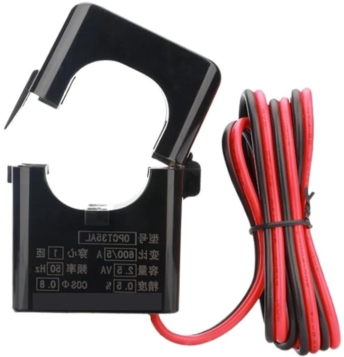 Stroom Tang - Wisselstroom Sensor - Stroom Meten - Split Core Ontwerp - 35mm Venster - Zwart