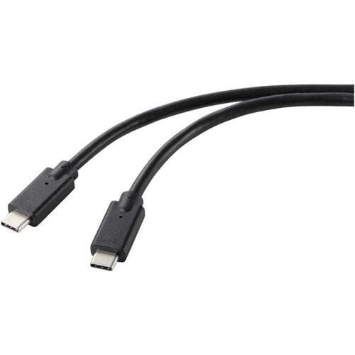 Renkforce RF-5251922 USB-laadkabel USB 2.0 USB-C stekker, USB-C stekker 2.00 m Zwart TPE-mantel