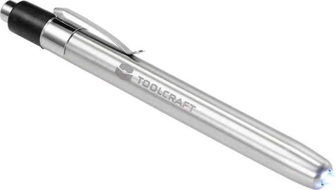 TOOLCRAFT TO-7429866 Penlight werkt op batterijen 9 lm Zilver