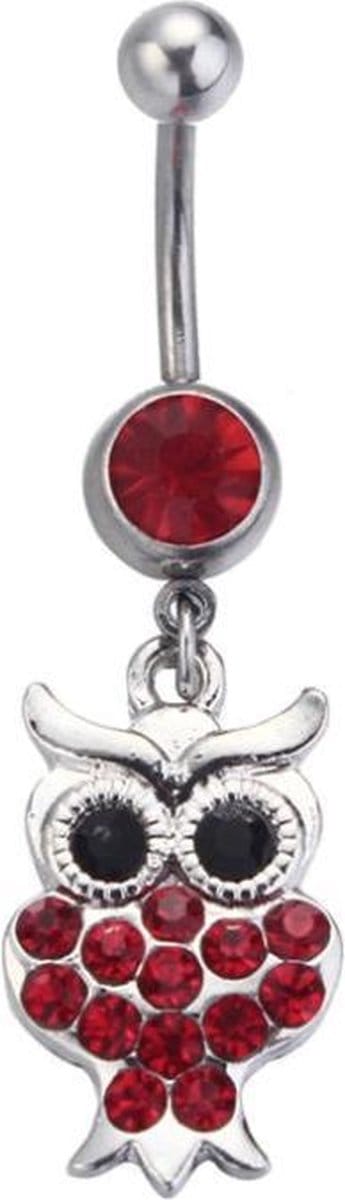 Fako Bijoux® - Navelpiercing - Uiltje - Rood