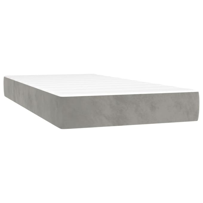 vidaXL - Pocketveringmatras - medium - twin - XL - 100x203x20 - cm - fluweel - lichtgrijs