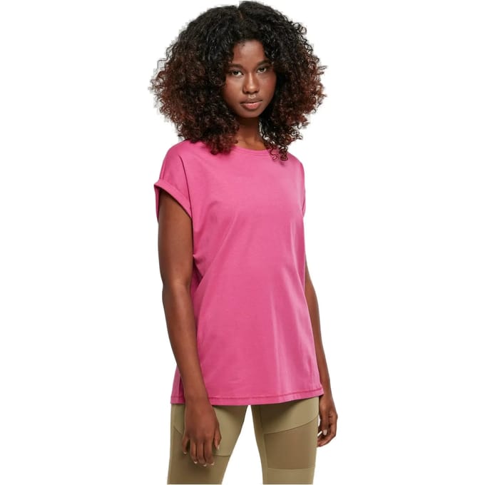 Urban Classics - Extended Shoulder Dames Tshirt - XS - Paars