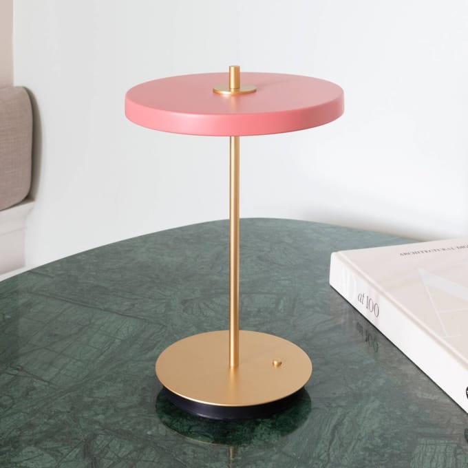 UMAGE LED tafellamp Asteria Move, rosé/messing, 31 cm