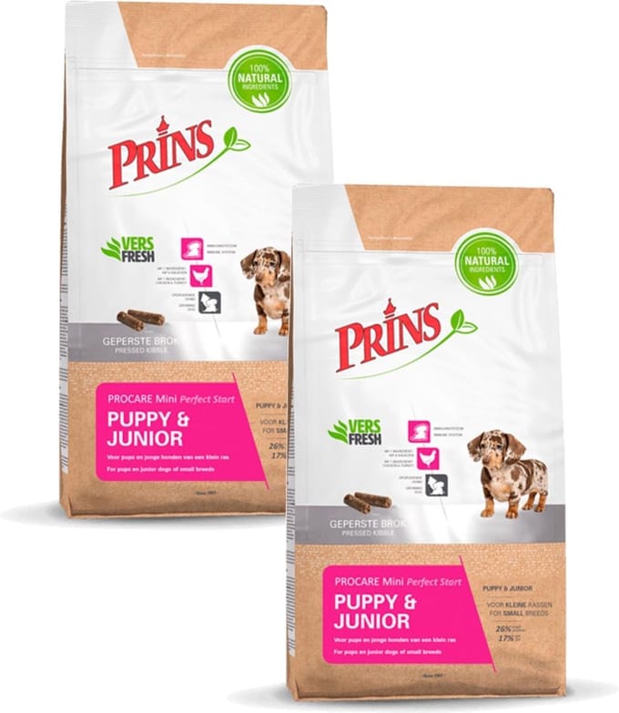 Prins Procare Puppy & Junior Mini Gevogelte - Hondenvoer - 2 x 3 kg
