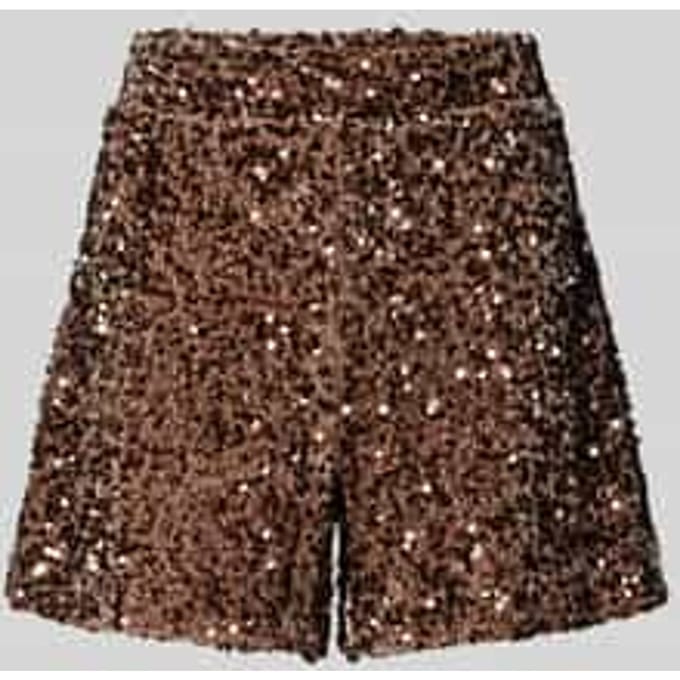 Regular fit short met pailletten, model 'CONFIDENCE'