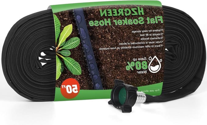 Platte Soaker Slang - Druppelslang Tuin - Efficiënt Water Geven - Dubbellaags Ontwerp - 50 FT - Zwart