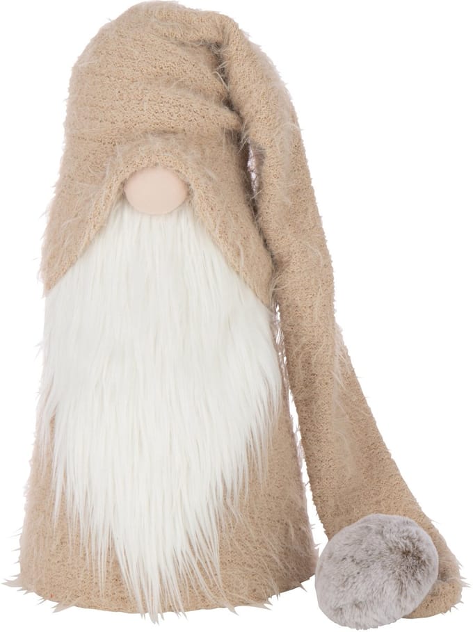 J-Line figuur Kerstman Winter - polyresin - wit/beige - large