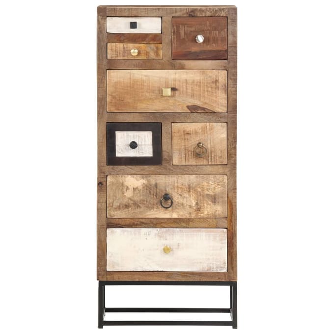vidaXL - Ladekast - 45x30x105 - cm - massief - gerecycled - hout